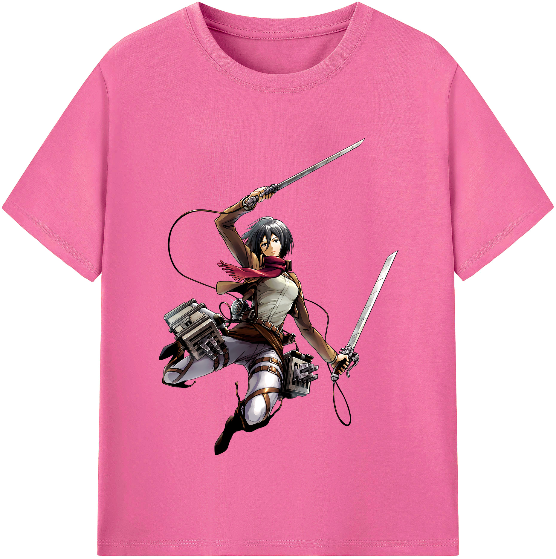 （画像用） 進撃の巨人 ミカサ·アッカーマン Attack on Titan Mikasa Ackerman レディースカジュアルプリントTシャツ（綿100％）